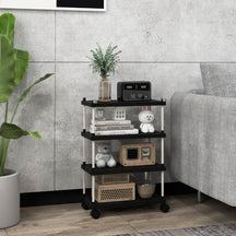4-Tier Slim Storage Cart with Lockable Wheels for Narrow Space