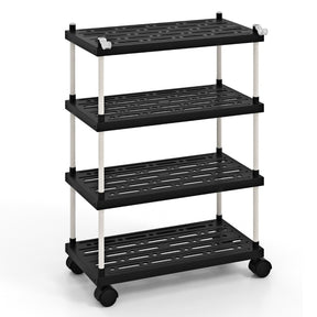 4-Tier Slim Storage Cart with Lockable Wheels for Narrow Space