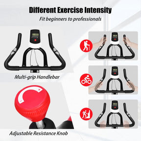 Indoor Adjustable Exercise Bike Cycling Training Bicycle with Adjustable Resistance for Cardio Fitness