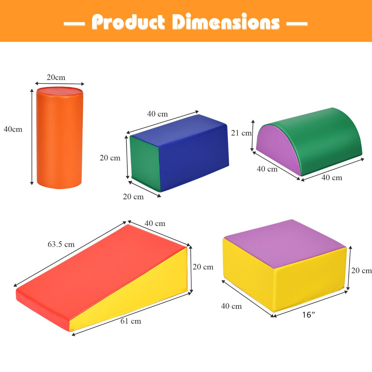 Kid Crawl Climb Foam Shapes Playset for Toddler