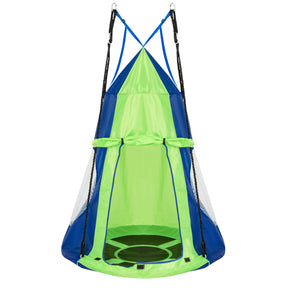 2 in 1 Tree Tent Swing Set with Adjustable Hanging Ropes