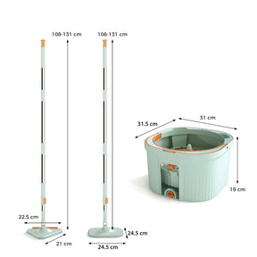 Spin Mop and Bucket Set with Replaceable Mop Pads