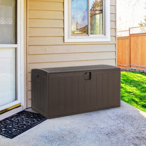 400L Indoor Outdoor Deck Storage Box Bench with Lid and Handles for Cushions