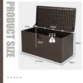 400L Indoor Outdoor Deck Storage Box Bench with Lid and Handles for Cushions