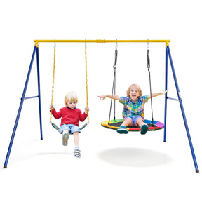 300 KG A-Shaped Swing Stand with 2 Pieces Strap Swing Seat