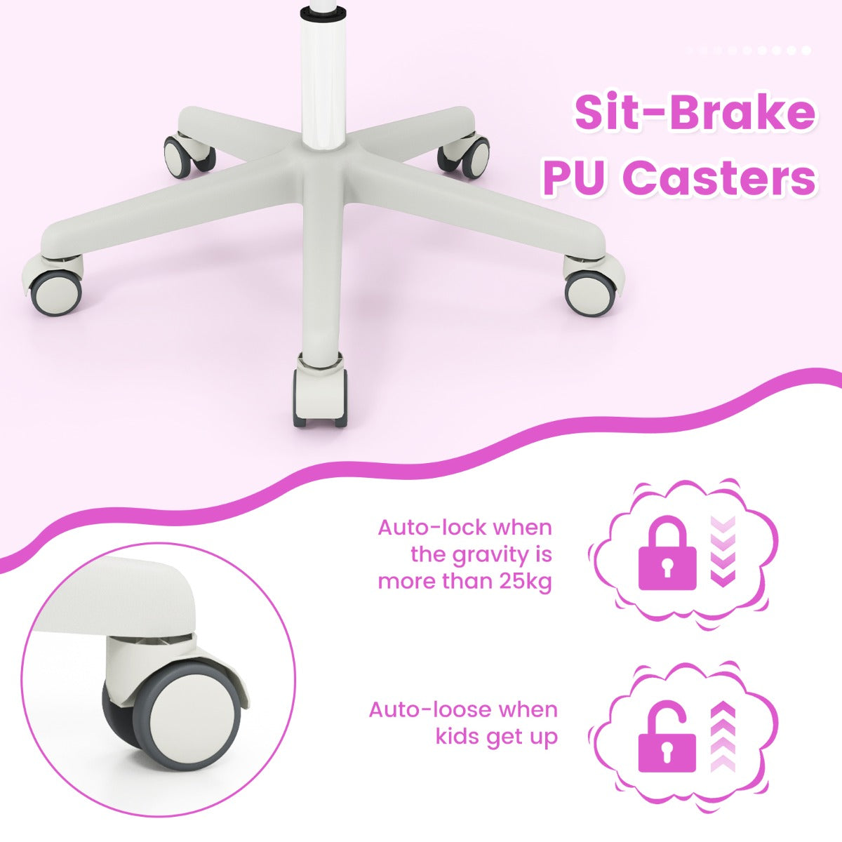 Kids Swivel Mesh Children Computer Chair with Adjustable Height