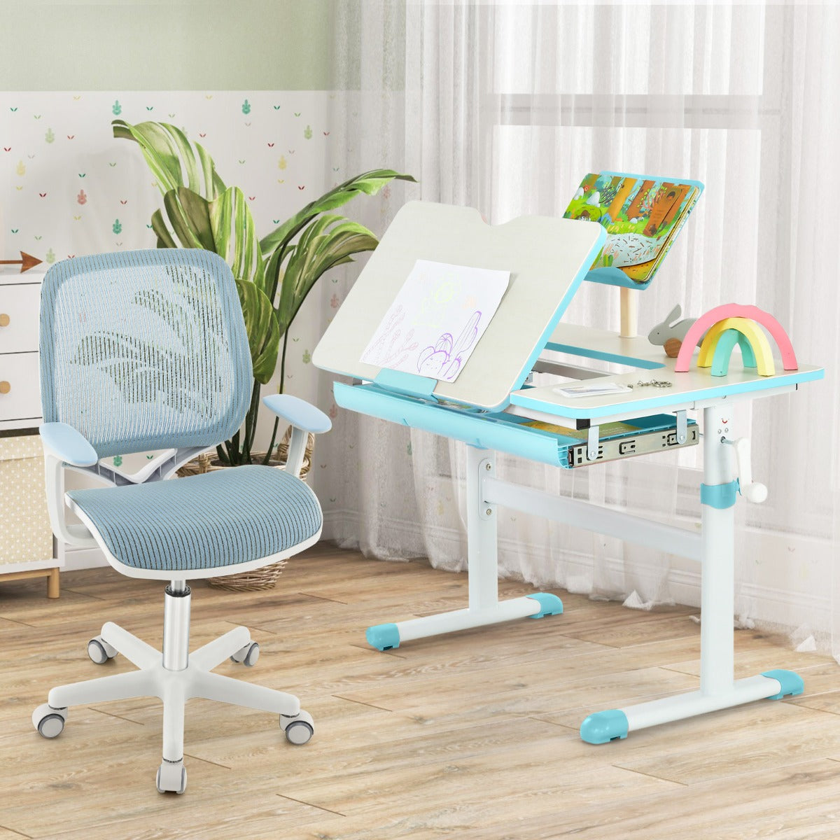 Kids Swivel Mesh Children Computer Chair with Adjustable Height