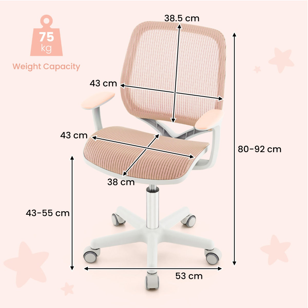 Kids Swivel Mesh Children Computer Chair with Adjustable Height