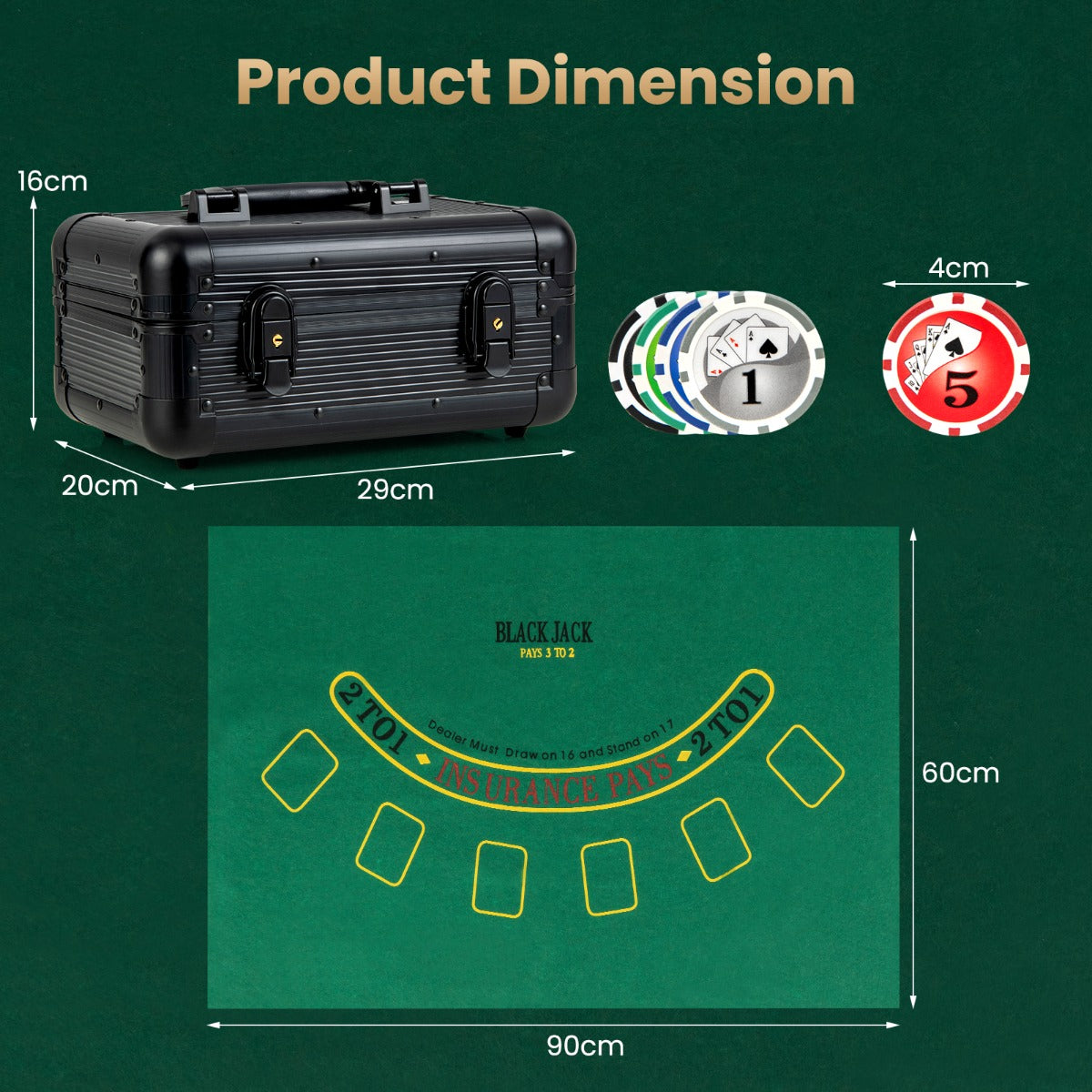 Texas Holdem Poker Chip Set with 300/400/600 Pieces Chips