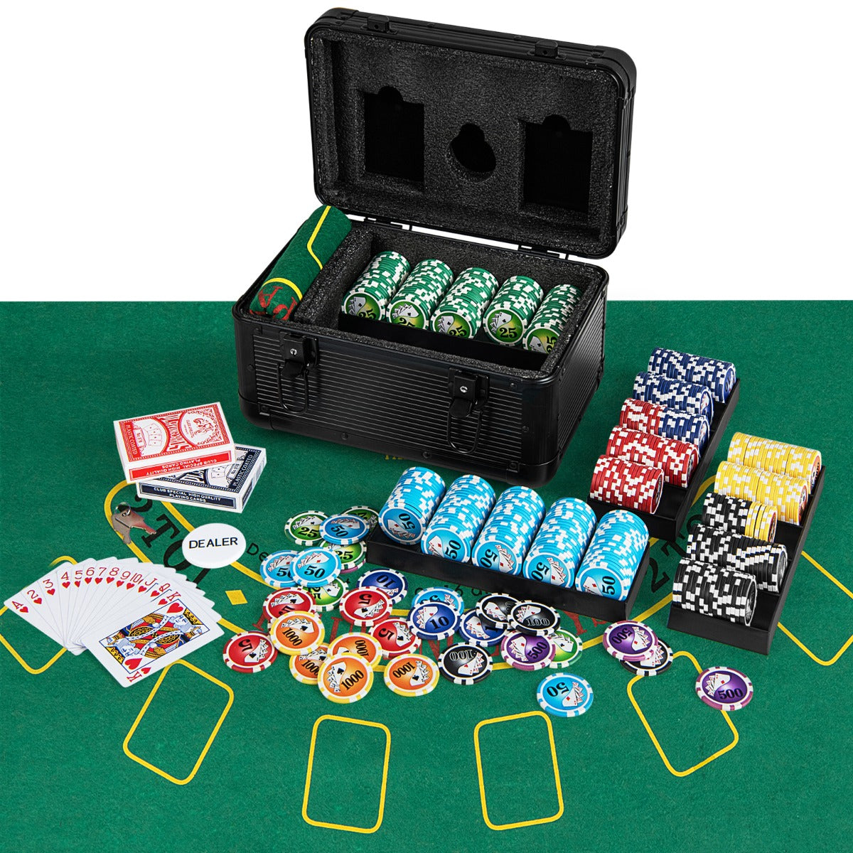 Texas Holdem Poker Chip Set with 300/400/600 Pieces Chips