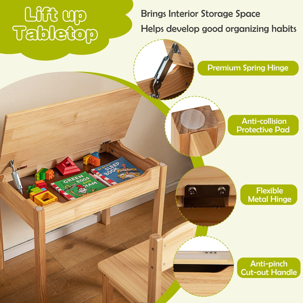 Toddler Activity Table with Chair and Paper Roll Holder