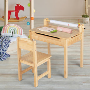 Toddler Activity Table with Chair and Paper Roll Holder