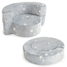 2-in-1 Toddler Chair Glow in the Dark Kids Couch with Removable and Washable Cover