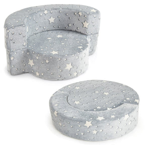 2-in-1 Toddler Chair Glow in the Dark Kids Couch with Removable and Washable Cover