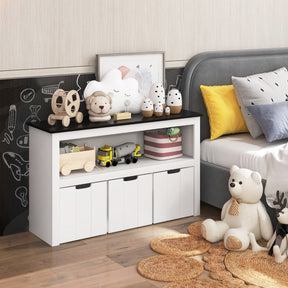 Wooden Children Bookshelf with Blackboard Top for Kids Room