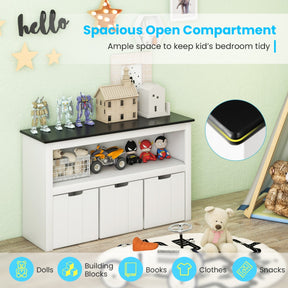 Wooden Children Bookshelf with Blackboard Top for Kids Room