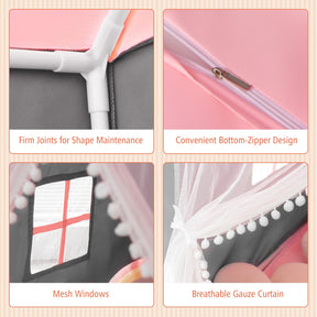 Kids Playhouse Tent with Washable Mat for Boys & Girls