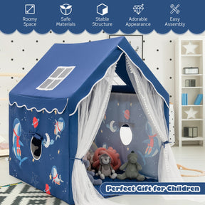 Large Kids Play Tent with Removable Padded Mat & Gauze Door Curtain