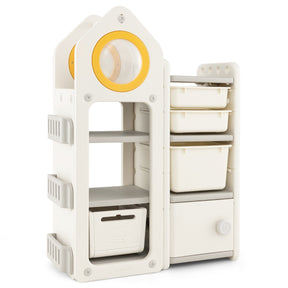 Kids Toy Storage Organizer with Mobile Trolley for Playroom