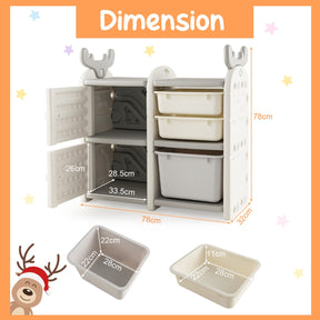 Kids Toy Storage Organizer with Antler Top for Playroom