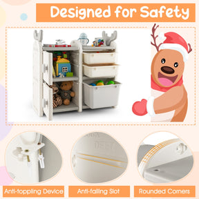 Kids Toy Storage Organizer with Antler Top for Playroom