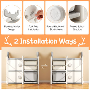 Kids Toy Storage Organizer with Antler Top for Playroom