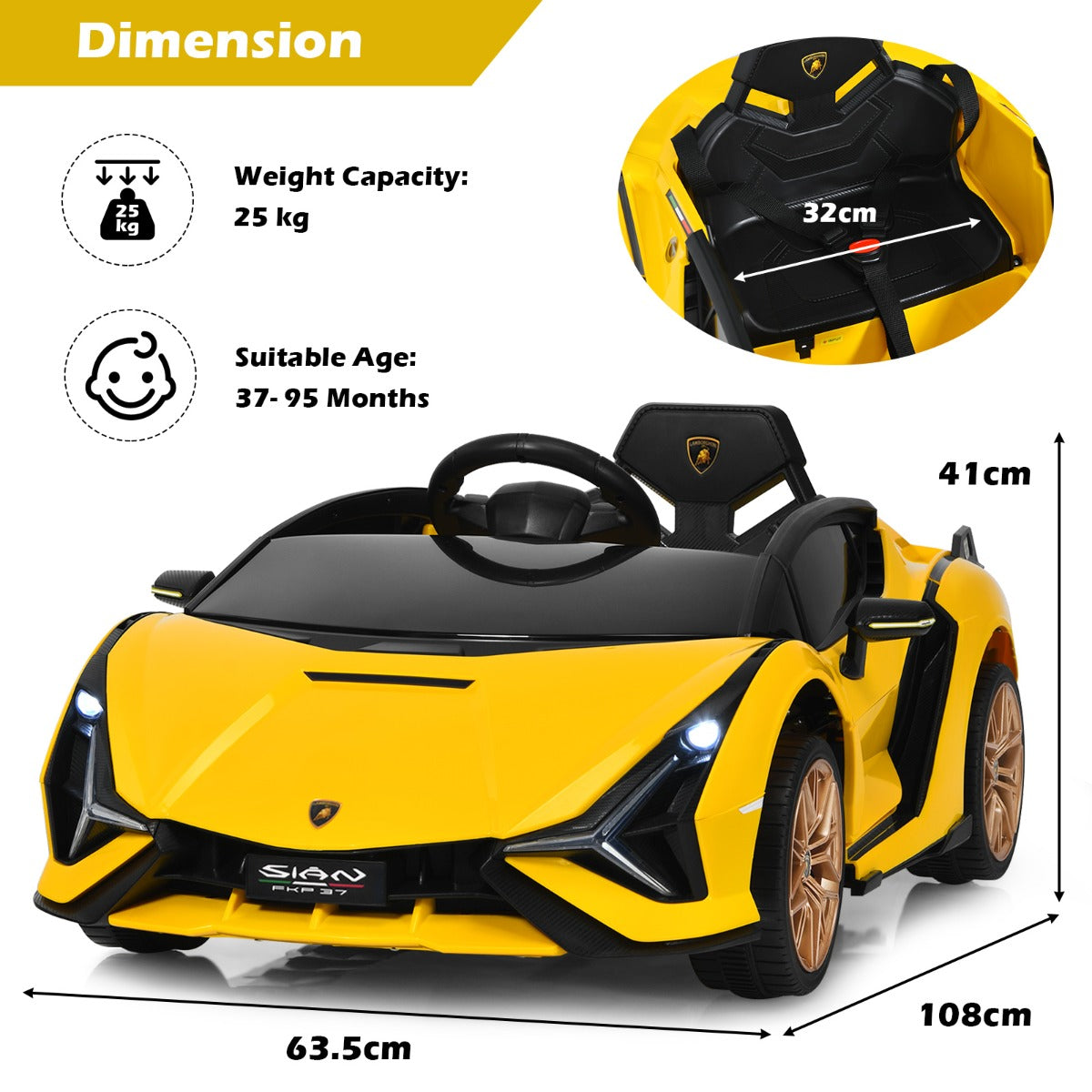 Electric Toy Car with Remote Control & LED Lights for Kids