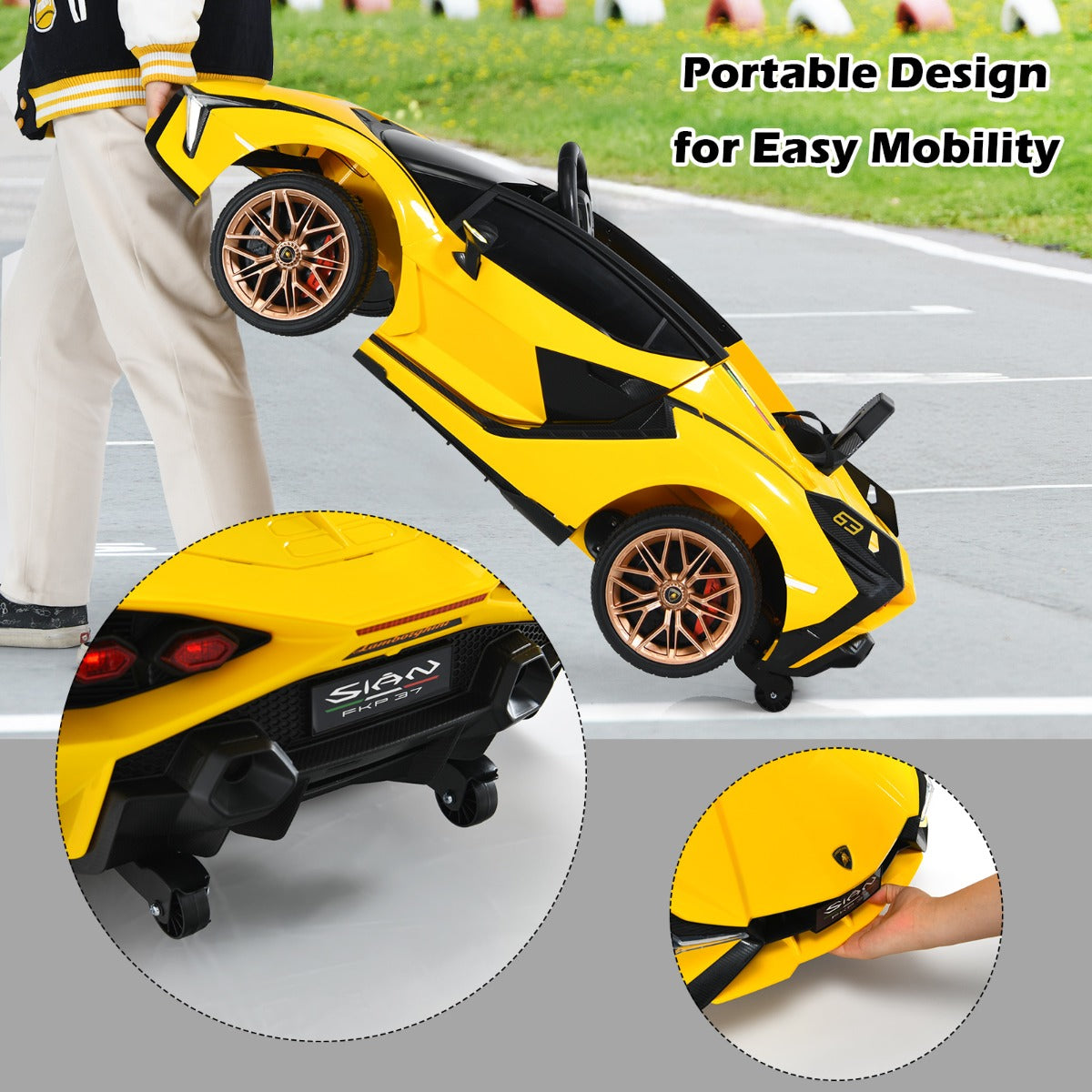 Electric Toy Car with Remote Control & LED Lights for Kids