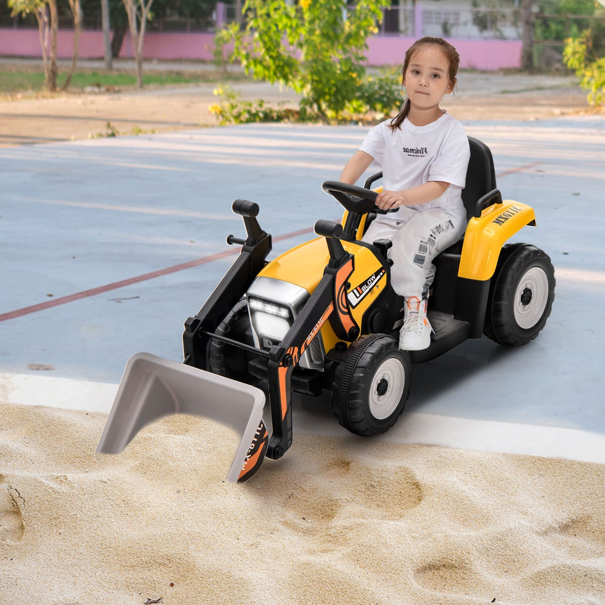 12V Kids Ride on Excavator with Adjustable Arm and Bucket