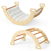 3-in-1 Double-Sided wooden Arch Rocker with Soft Cushion for Kids