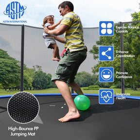Outdoor Trampoline Combo Bounce Jump with Safety Closure Net Ladder