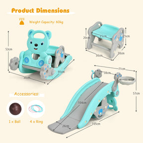 4-in-1 Rocking Horse and Slide Set for Kids