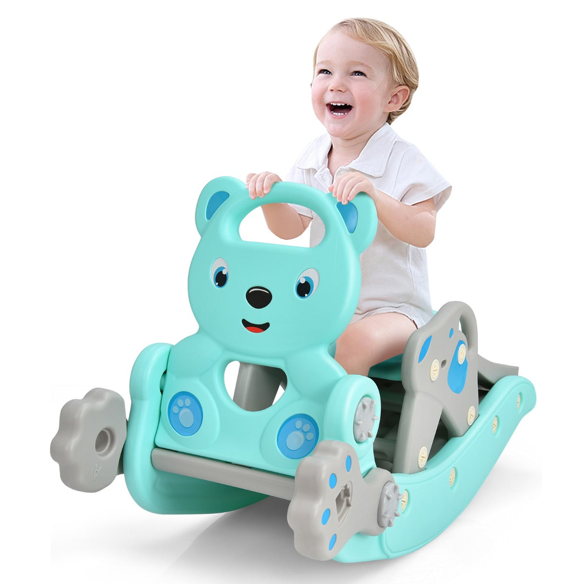 4-in-1 Rocking Horse and Slide Set for Kids