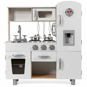 Kids Wooden Pretend Cooking Food Playset with Water Dispenser