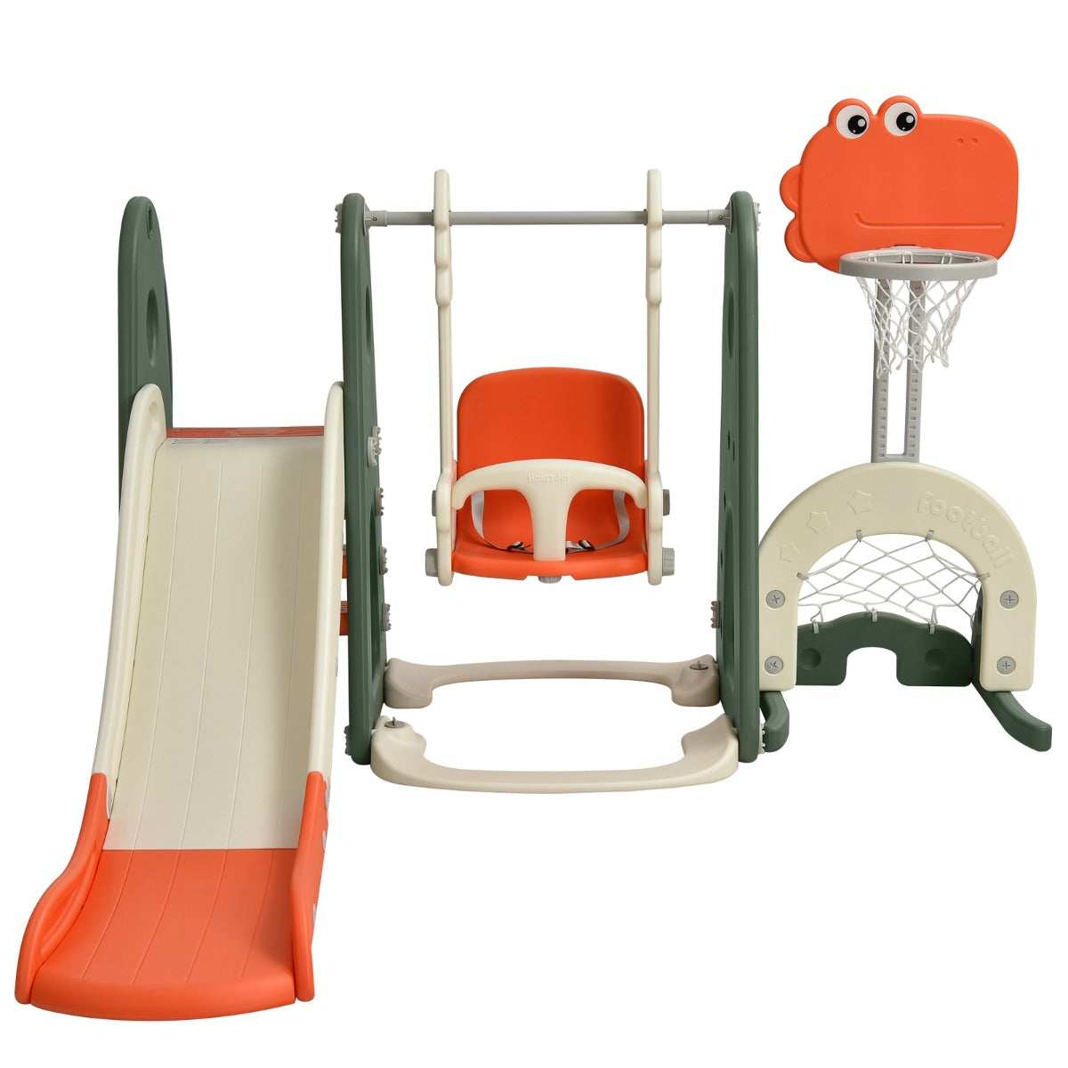 6 in 1 Climber Slide Playset with Basketball Hoop for Kids
