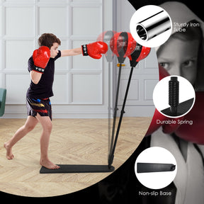 85.09cm-130.81cm Height Adjustable Punching Ball Set with Boxing Gloves & Air Pump