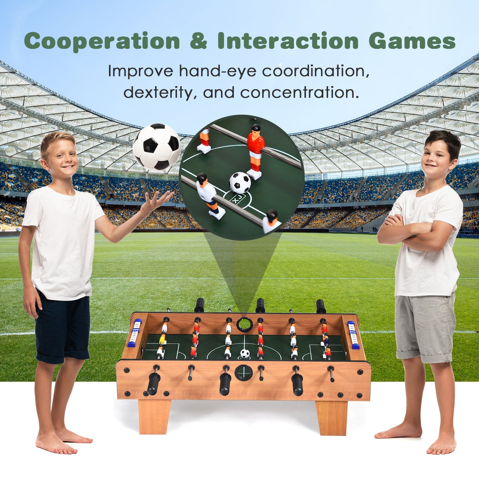 Giantex Folding Soccer Table Football Foosball Game Set Home Party Gift Kids Adults