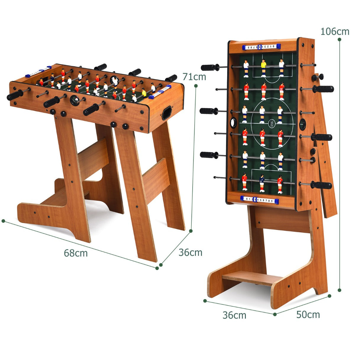 Tabletop Foosball Table with 2 Balls & Score Keeper for Game Room Pub