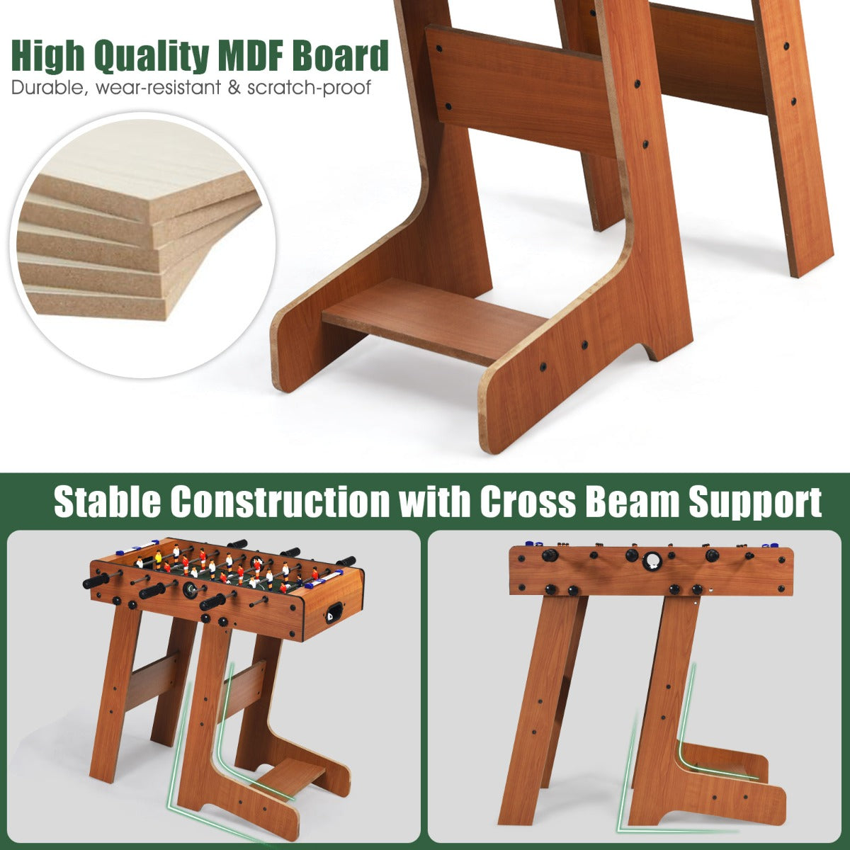 Tabletop Foosball Table with 2 Balls & Score Keeper for Game Room Pub