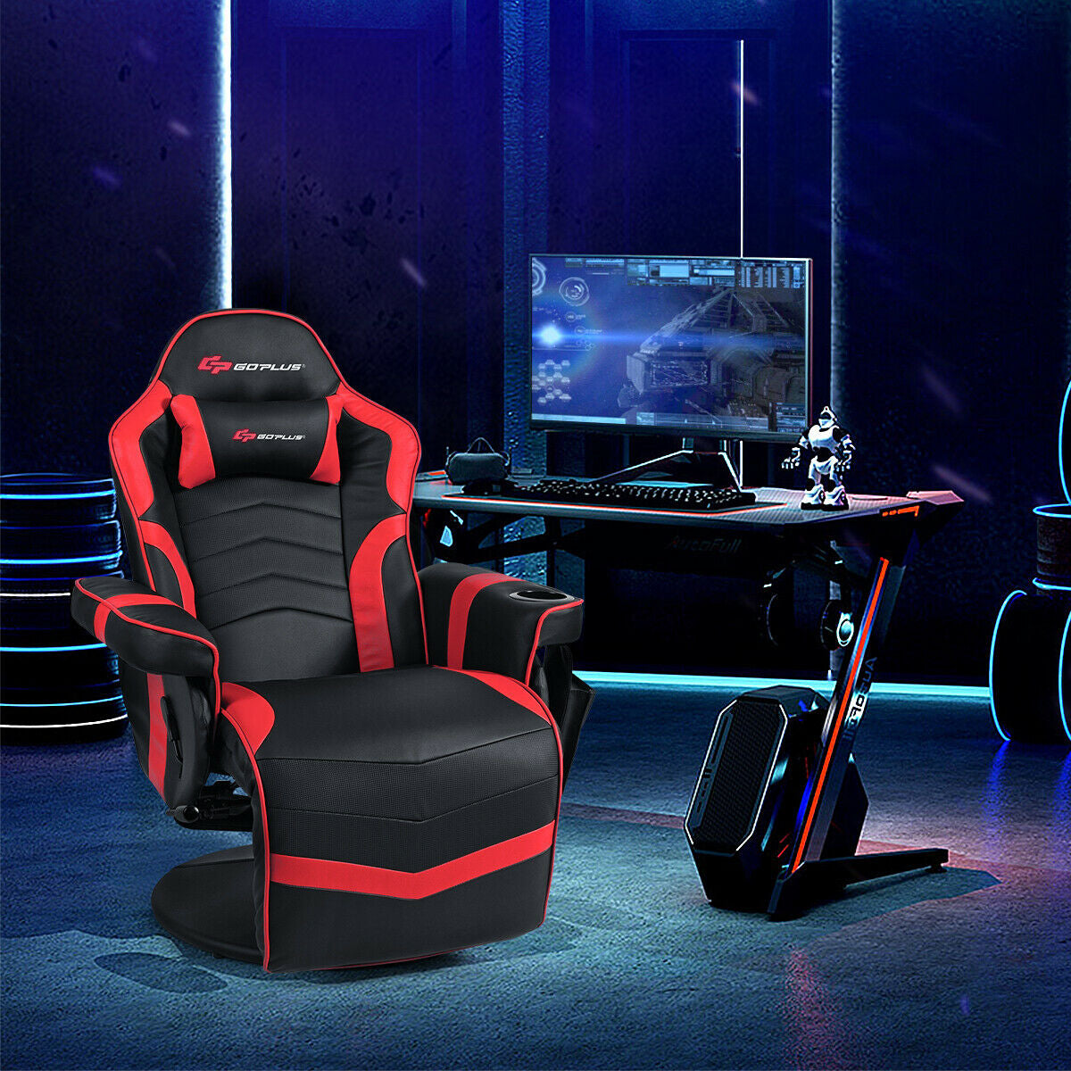Ergonomic High Back Massage Gaming Chair with Pillow