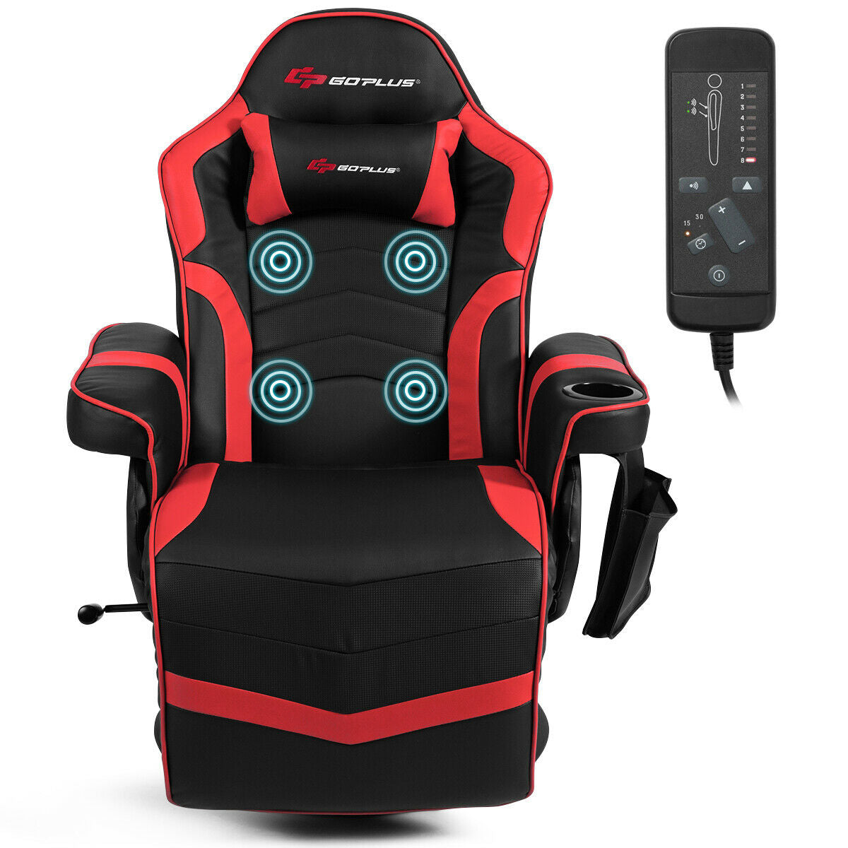 Ergonomic High Back Massage Gaming Chair with Pillow