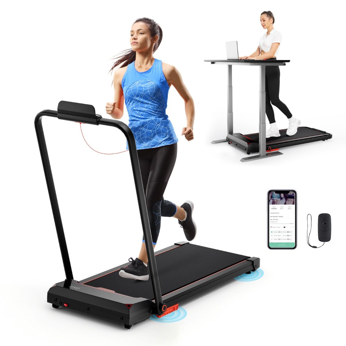 3-in-1 Under Desk Walking Running Machine Treadmill with LED Display