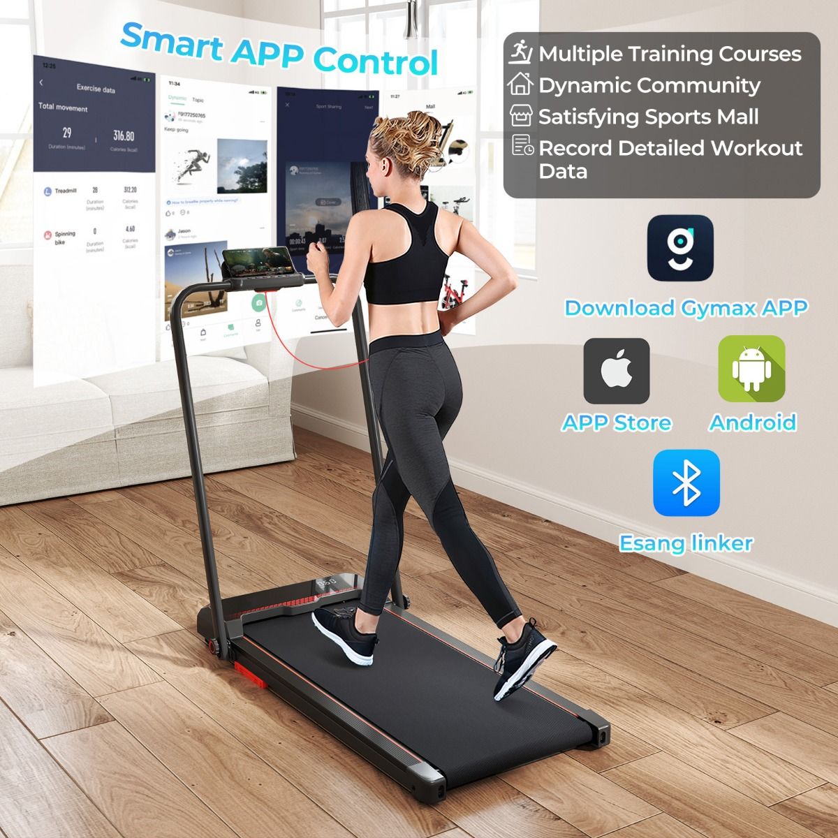 3-in-1 Under Desk Walking Running Machine Treadmill with LED Display