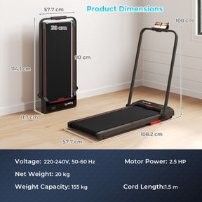 3-in-1 Under Desk Walking Running Machine Treadmill with LED Display