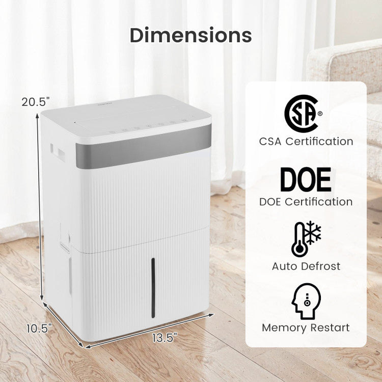 96 Pints Dehumidifier with 24H Timer and 3-Color Indicator