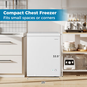 141 L/5 Cu.Ft Compact Chest Freezer with 7-Gear Adjustable Temperature