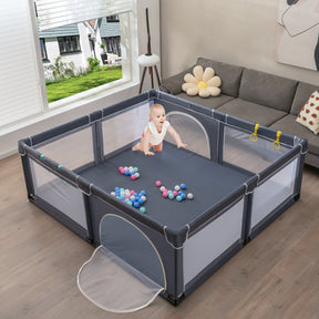 206 x 185.5 x 68 cm Baby Playpen with 50 Pieces Ocean Balls and 4 Handlebars