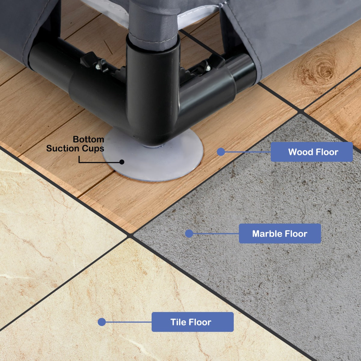 206 x 185.5 x 68 cm Baby Playpen with 50 Pieces Ocean Balls and 4 Handlebars