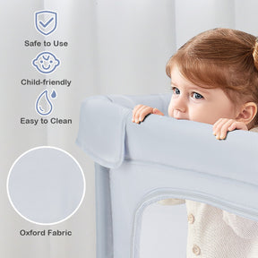 124 x 124 x 70 cm Foldable Baby Playpen Interactive Activity Center with Balls Pull Rings