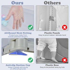 124 x 124 x 70 cm Foldable Baby Playpen Interactive Activity Center with Balls Pull Rings